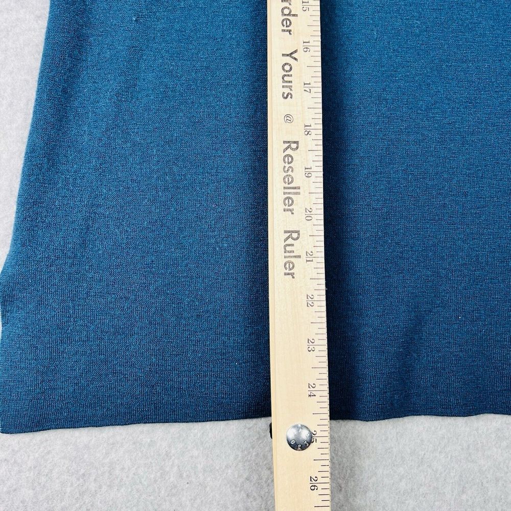 Eileen Fisher Tunic Sweater Womens XS Teal Italian Yarn V Neck Knit Pullover - Picture 12 of 14